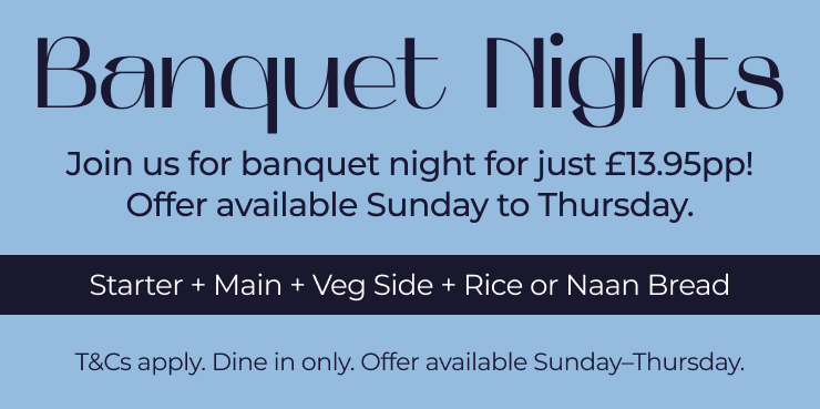 Book a table at Khana and come along to our Banquet Night! Book a table at Khana and come along to our Banquet Night!
